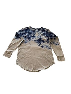 Hollister Dip Dye Curved Hem Tee - Purple Blue Ombre - Mens Medium